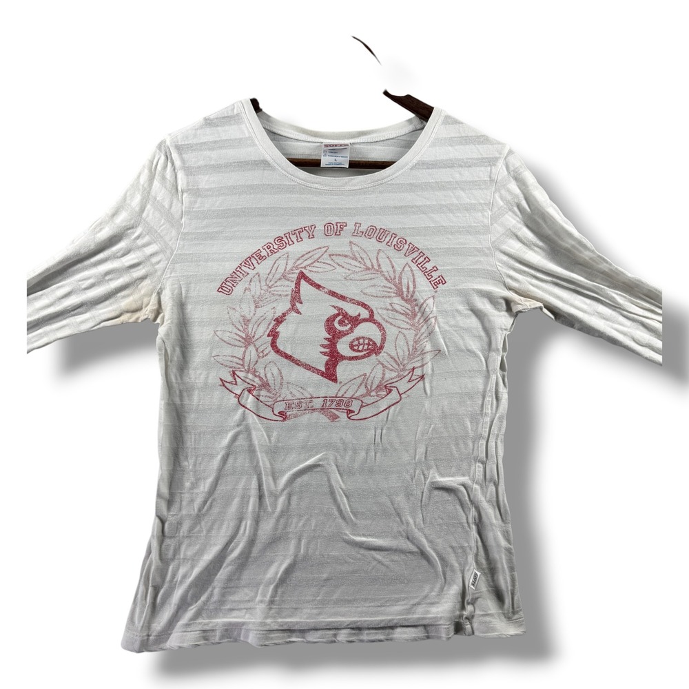 Soffe University of Louisville Cardinals Long Sleeve T-Shirt White Large Womens